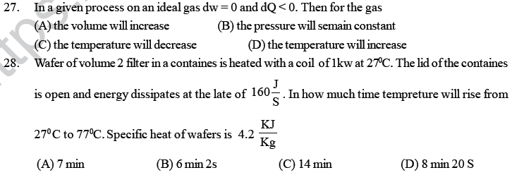 NEET UG Physics Thermodynamics MCQs, Multiple Choice Questions